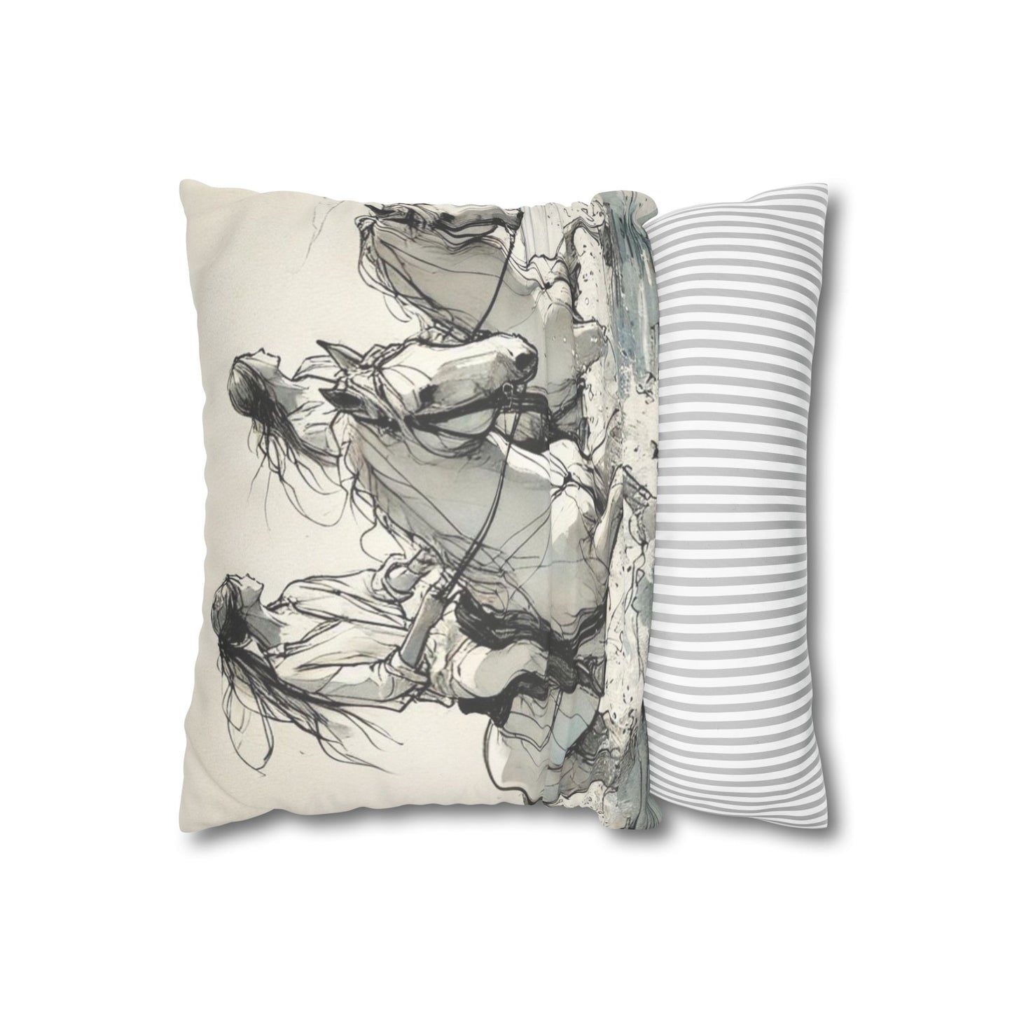 'Adventures' Faux Suede Square Pillowcase