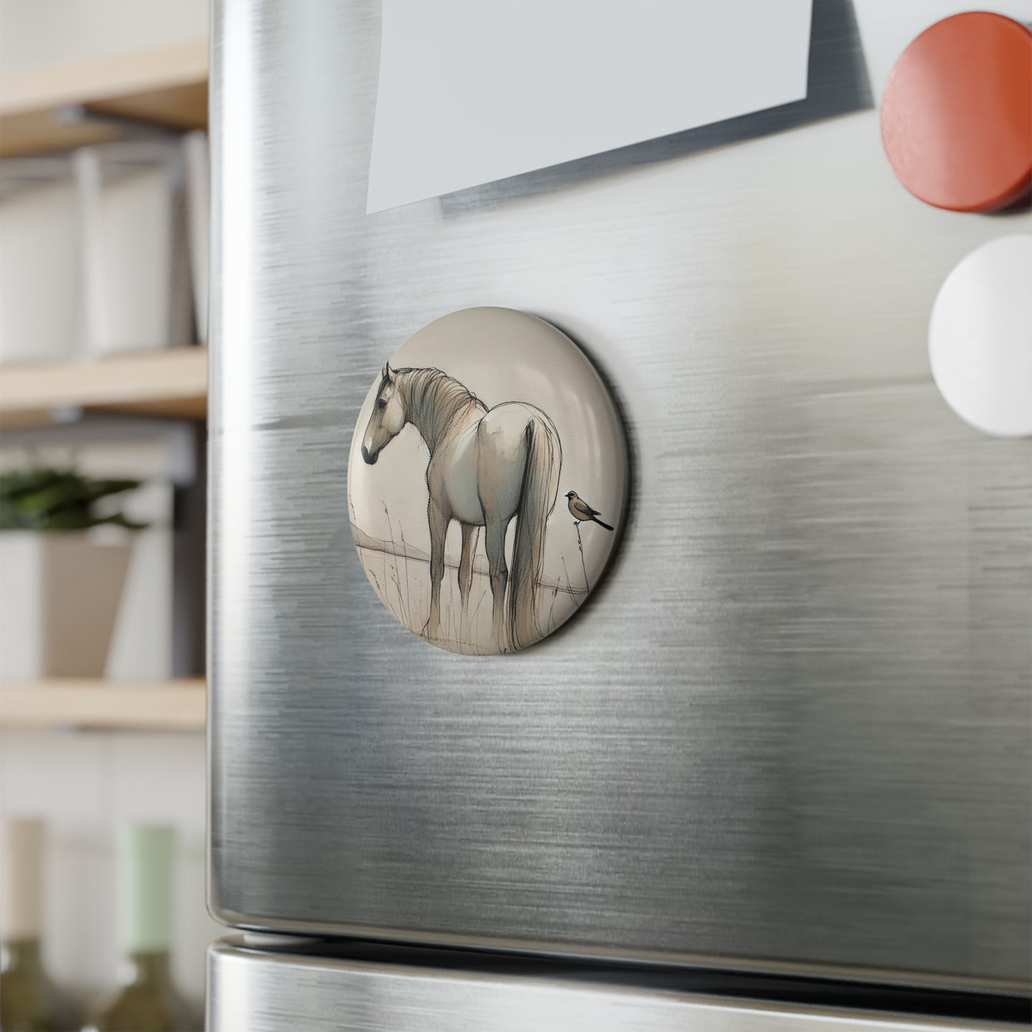 'Art of the Horseman' - Button Magnet