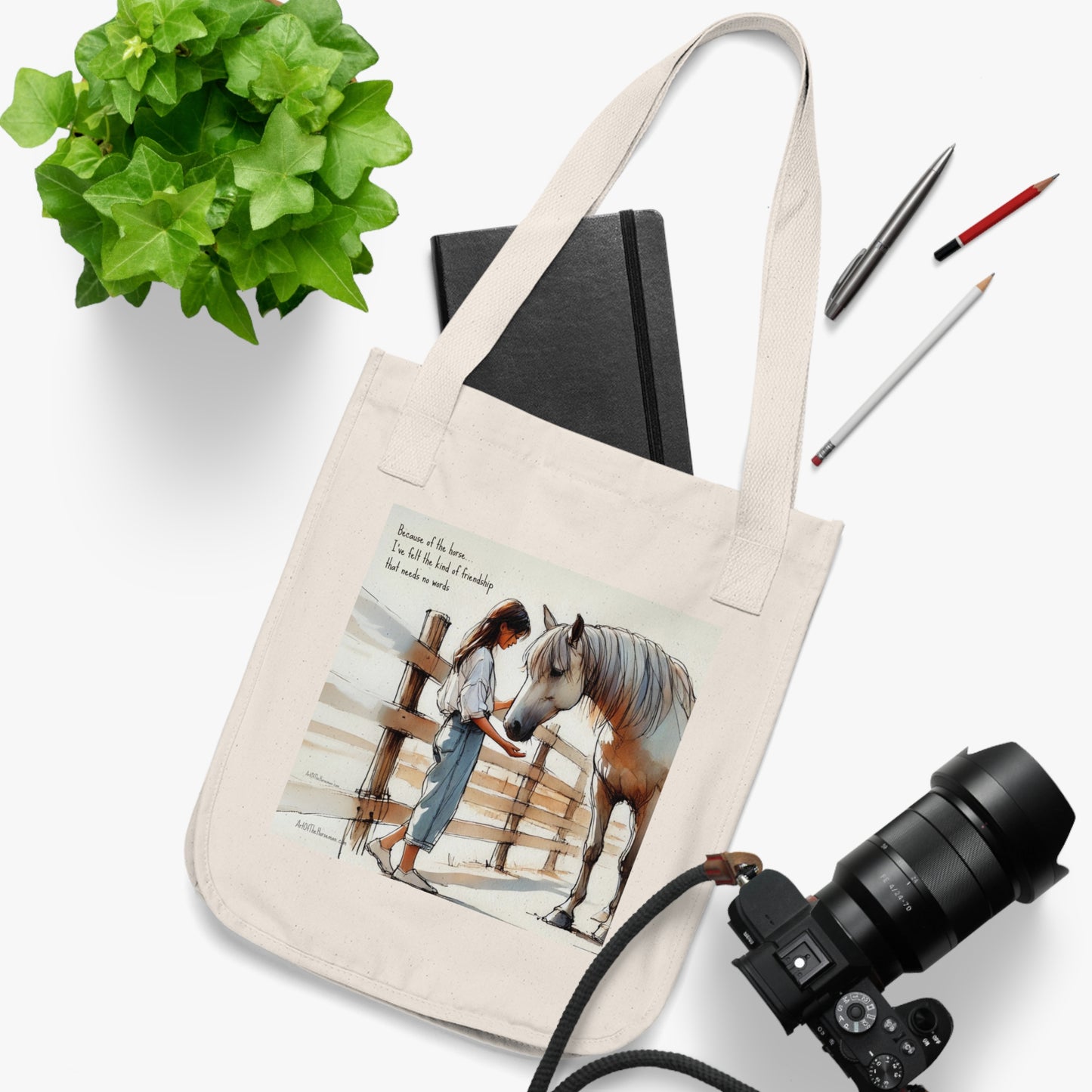 'My horse' Organic Canvas Tote Bag