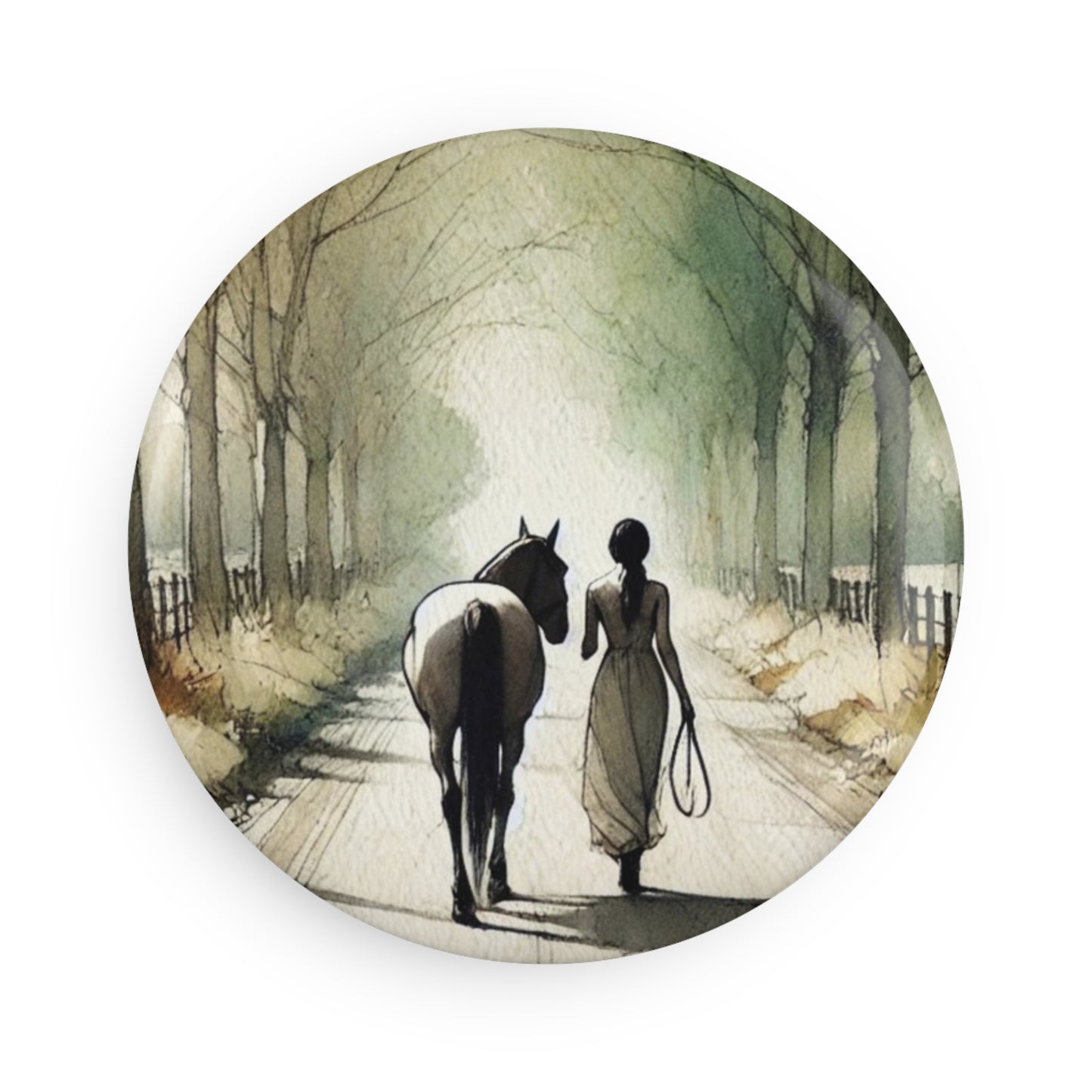 'Art of the Horseman' - Button Magnet