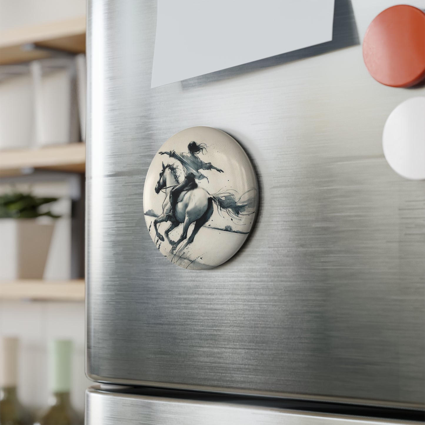 'Art of the Horseman' - Button Magnet