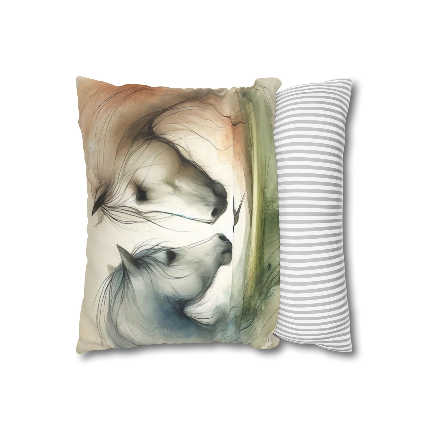 'Heart to heart' Faux Suede Square Pillowcase