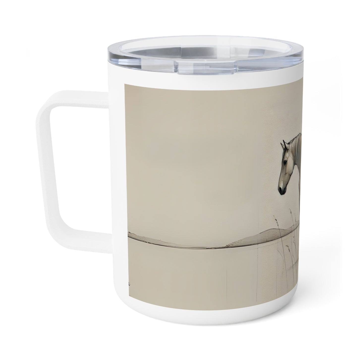 'Horse and bird' Insulated Coffee Mug - 10oz