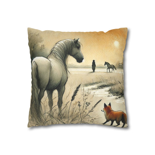 'Positivity' Faux Suede Square Pillowcase
