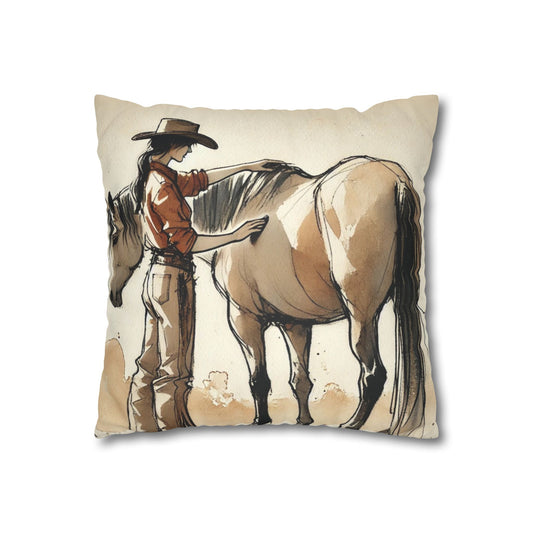'Calm' Faux Suede Square Pillowcase