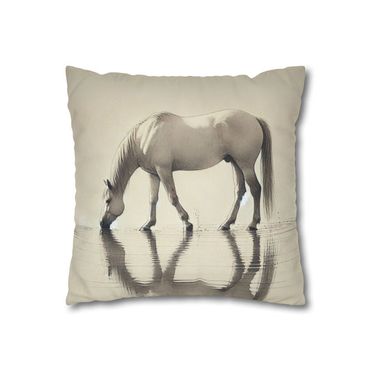 'Refection' Faux Suede Square Pillowcase