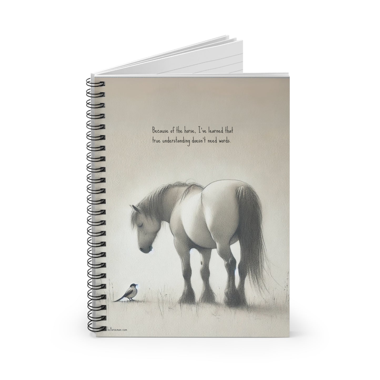 "The Meaning of Harmony Found on Horseback" – Ruled Line Spiral Notebook