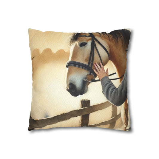 'Patience' Faux Suede Square Pillowcase