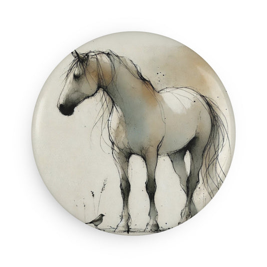 'Art of the Horseman' - Button Magnet