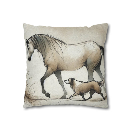 'Same heart' Faux Suede Square Pillowcase