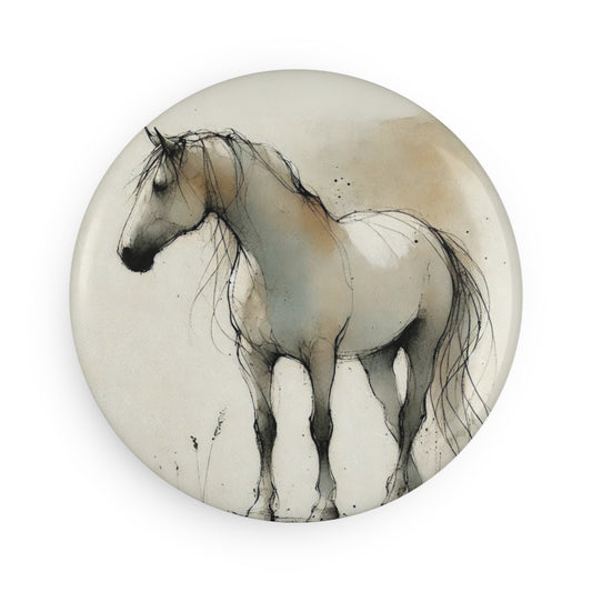 'Art of the Horseman' - Button Magnet