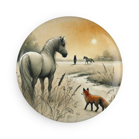 'Art of the Horseman' - Button Magnet