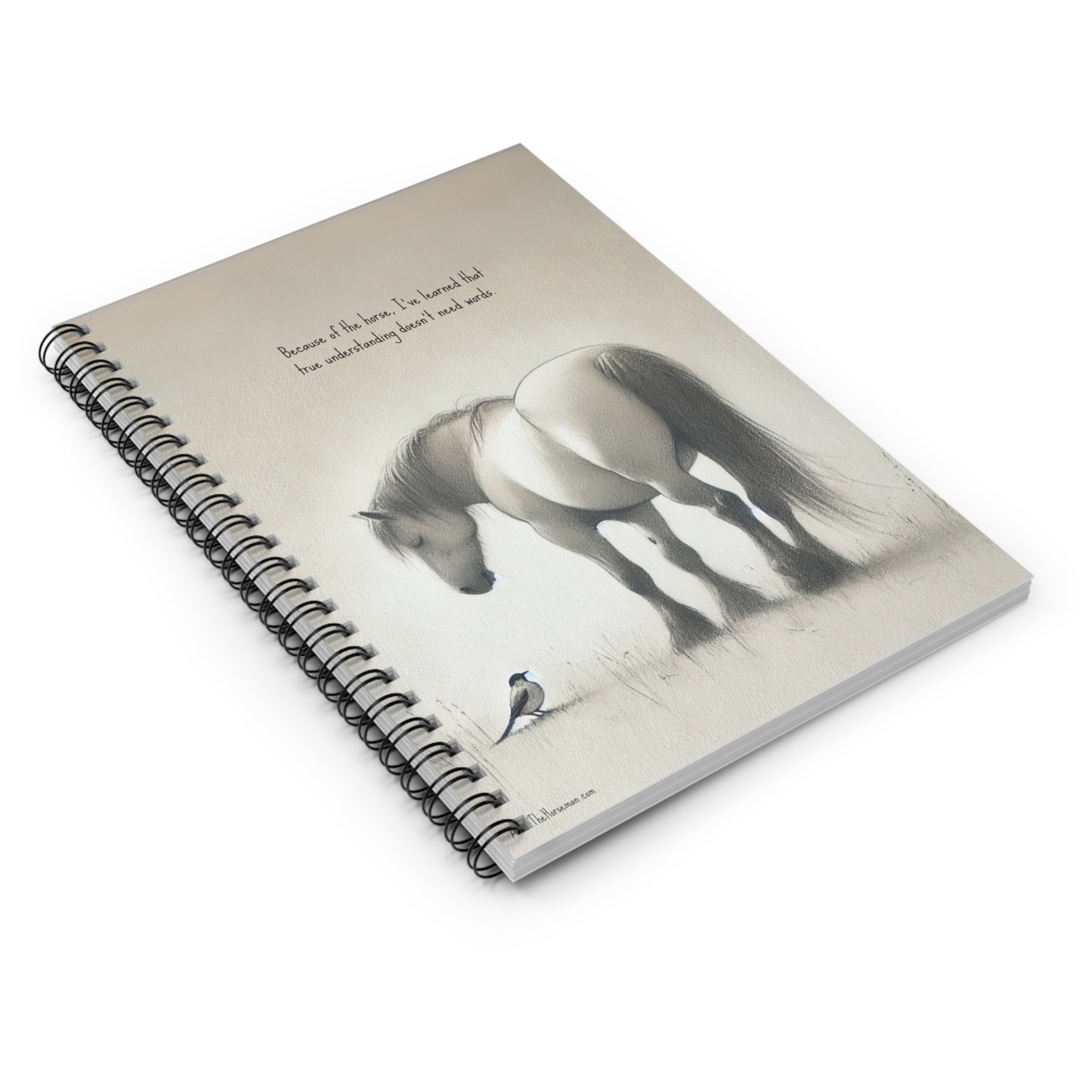 "The Meaning of Harmony Found on Horseback" – Ruled Line Spiral Notebook