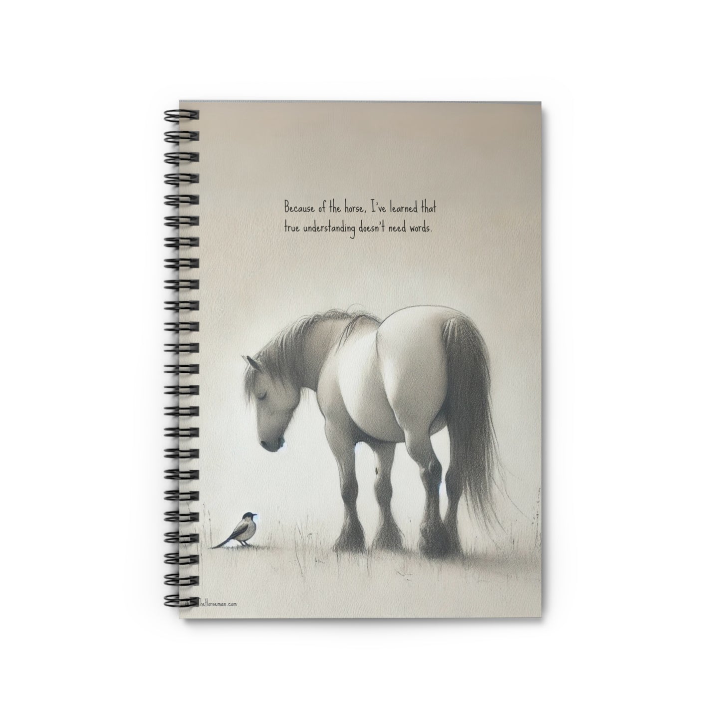 "The Meaning of Harmony Found on Horseback" – Ruled Line Spiral Notebook